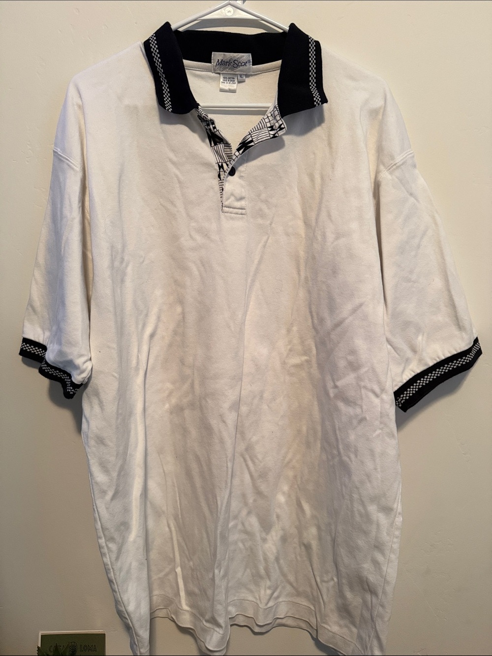 Mark Scot Vintage Golf Polo with Black Trim - Picture 1 of 3